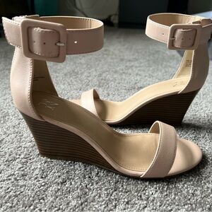New York & Company nude wedge sandals